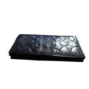 coach black leather wallet leatherware est 1941